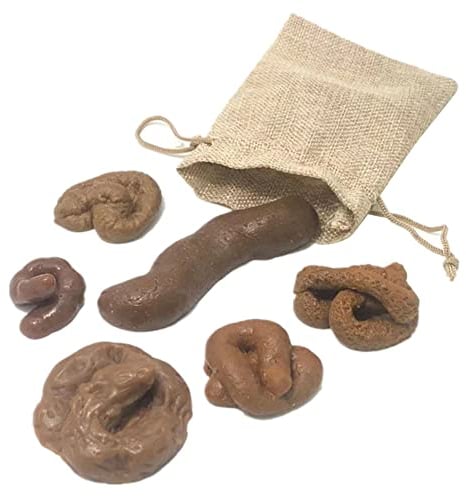 6 Stück Kackhaufen Spielzeug, Fake Turd Toy Realistische Turd Poo Scherzartikel Lustiger Falsch Poop Schwimmend Gefälschte Turd mit Kordelzug Tasche Neuheit Prank Turd für Aprilscherzen Halloween