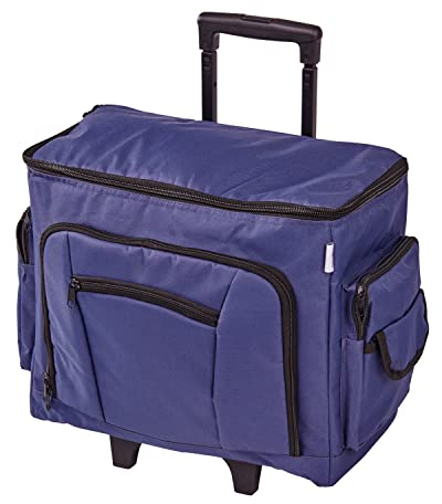 Sewing Online Nähmaschinen-Trolley auf Rollen, Marine | 47 x 38 x 24 cm | Nähmaschinen-Aufbewahrung für Janome, Brother, Singer, Bernina und die meisten Maschinen – 006105-NAVY