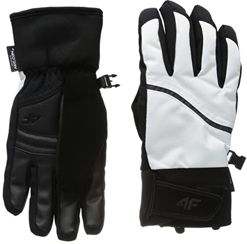 4F Damen SKI Gloves RED004 Jeans, White, M