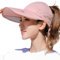 HINGTAT Sombrero de visera para mujer, de ala ancha, para golf, protección solar, para playa, jardín, tenis, correr, sombrero de parasol, rosa claro, Talla única