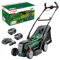 Bosch Cordless Lawnmower UniversalRotak 2x18V-37-550 (up to 500 m2 with 2 x 4.0 Ah Batteries; 18 Volt System; Cutting Width: 37 cm; 2 x 18V 4.0 Ah Batteries and Charger)