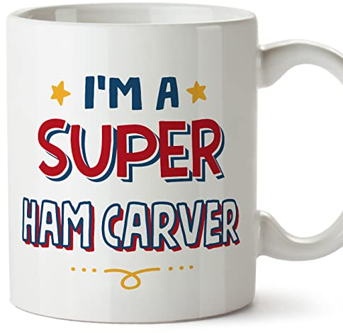 MUGFFINS HAM Carver Mug - in English - I'm Super - Funny Gift for Colleagues - Ceramic 11oz Mug