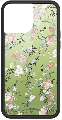 Wildflower Schutzhüllen – kompatibel mit Apple iPhone 13 Pro Max, schützender schwarzer Stoßfänger, 122 cm Falltest-zertifiziert, Kleinunternehmen in Frauenbesitz, Galerie-Girlie-Girly-Grün, florale