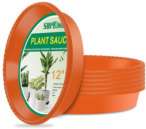 SupKing Lot de 6 soucoupes d'égouttement en plastique robuste de 30,5 cm pour intérieur (terre cuite)