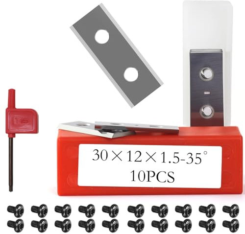 Carbide Scraper Blades 1.18/ 30mm Carbide Inserts, Paint Scraper Blades Rectangle 2 Edges for Scraping Paint/Wood, for Hand Hold Scraper Flush Trim Router Bits Pattern Router Bits (10pcs)