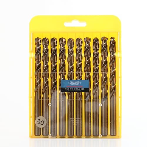 JOVANT 10 brocas de cobalto de 5/16 pulgadas (8 mm), acero M35- HSS de alta velocidad para taladro/destornillador, brocas de acero inoxidable de alta resistencia
