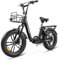 SAMEBIKE E Bike 20 Zoll Fat Reifen Klapp Elektrofahrrad 250W Motor 36V/13AH Batterie Citybike mit Farb-LCD-Display 7-Gang mit Gepäckträger mit Scheibenbremsen (schwarz)