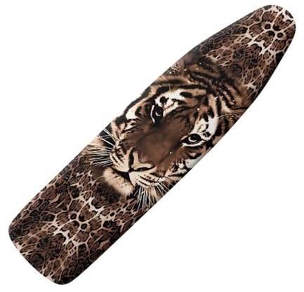 SEANATIVE Bügelbrettbezug mit Tier-Tigerdruck, 137,2 x 38,1 cm, mit dicker Polsterung, passend für Standard-Größe, wärmereflektierendes Bügeleisenpolster für Tischplatte