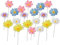 TSQZE 20 Stück Metall Gänseblümchen Gartenstecker, Bunte Blumenstecker Dekorative Gartenpfähle Metall Blumen Garten Dekor Für Garten Rasen Hof Outdoor Deko