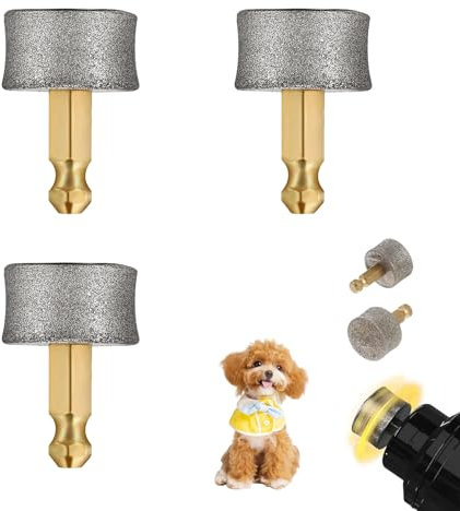 3 Piezas Cabezal de Amoladora de Uñas para Casfuy, Molinillo de Uñas para Perros Broca Esmeril, Rueda de Amoladora Repuestos para Perros Grandes Medianos Pequeños, Accesorios para Cortaúñas Mascotas