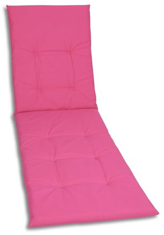 GO-DE Textil Bequeme und attraktive Polsterauflagen für Gartenliegen (Einzelset, Uni Pink, Liegenauflage)