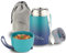 Milu Termo para Comida 800 ml Taza Aislada, Botella de Acero Inoxidable Aislada Alimentos, Beber y sopa de los niños de adultos Térmico (800ml/Verde Azul)