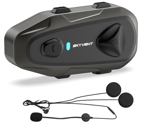 EJEAS E1 Auricolare Bluetooth per Moto -Bluetooth5.3 Interfono Professionale per Casco, Controllo Vocale Impermeabile IP65 e Chiamate in Vivavoce, Altoparlanti HD e Cancellazione del Rumore