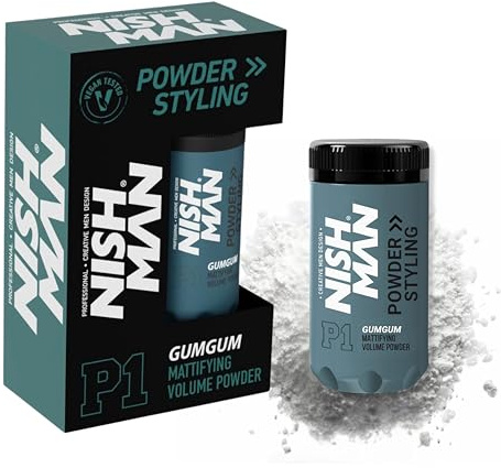NISHMAN Poudre Coiffante P1 Gumgum 20g - Parfum Bubble Gum - Volume et Texture Maximaux - Tenue Flexible et Fini Mat