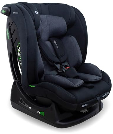 My Babiie MBCS100 2-in-1 Convertible R129 Child Car Seat - Belted, 40-150cm (Approx. Birth - 12 Years, 0-36kg), i-Size, Group 0+1/2/3, Adjustable - Black