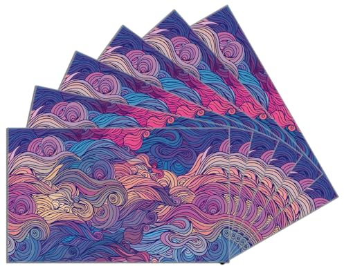 Wallario 6er Set Frühstücksbrettchen aus Glas, Glasunterlage, Glasbrettchen Fantasievoller Wirbel, Größe 14 x 23 cm, Sicherheitsglas