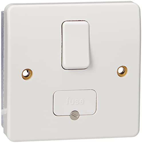 MK Logic Plus K330 WHI 13A Double Pole Switched Connection Unit/w.flex, Standard White