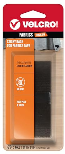 Velcro(r) Brand Fasteners Sticky Back for Fabrics: No Sewing Needed - 24-inch X 3/4-inch Tape - Black