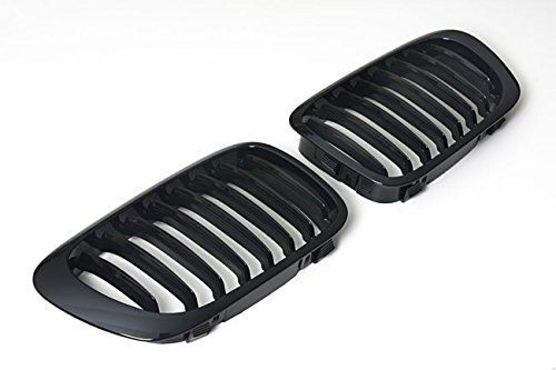 Kühler- Sport- Front- Rippen- Grill Schwarz Glanz Eintragungsfrei Set