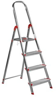 Escalera Aluminio Rolser Norma Tecnica 4 Peldaños. Certificada según Norma Europea EN-131 para Uso doméstico y Profesional.