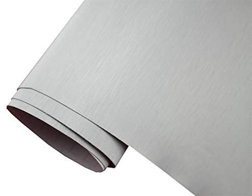 Neoxxim 9€/m2 Premium - Auto Folie - GEBÜRSTET Aluminium Silber Brushed 500 x 150 cm - blasenfrei Lackfolie dehnbar Möbelfolie