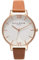 Olivia Burton Analog Quarzuhr für Damen mit Braunes Lederarmband - OB16BDW19