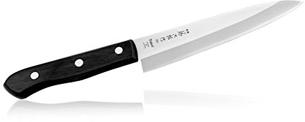 Tojiro Western Knife - Couteau japonais de cuisine, avec lame en acier carbone VG10 3 couches très aiguisée, manche en bois écologique, provenant du Japon Multiuso 135 mm