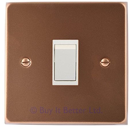 ElekTek Light Switch Cover Plate Single Conversion Victorian Powder Coated with Matching Screws - Antique Copper