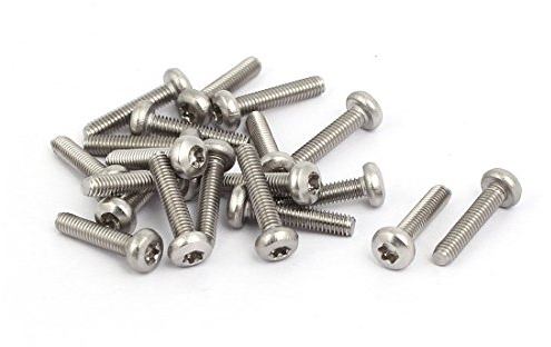 sourcing map M2.5 x 12mm 304 tornillos de cabeza de sartén de acero inoxidable torx tornillos sujetadores 20 Pcs