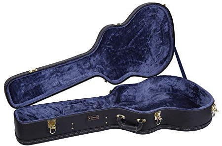 Crossrock Deluxe Wood Hard Case for acoustic Super Jumbo Guitar, Black(CRW600SBBK)