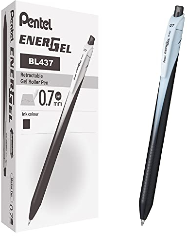 Pentel BL437 Energel Slim Roller Auslöser 0,7 mm Schwarz