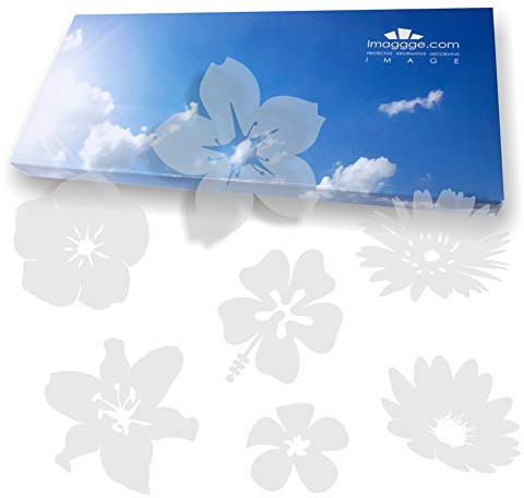 imaggge.com Pegatinas antigolpes para puertas de cristal (18 flores); evitan que las aves o las personas se golpeen contra los cristales.
