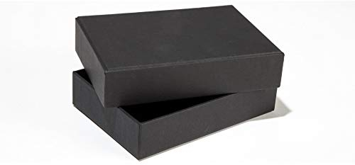 Modulor Aufbewahrungsschachtel, Schachtel mit Deckel und Boden aus Pappe, auch ideal als Geschenkbox, schwarz (DIN A6/C6)