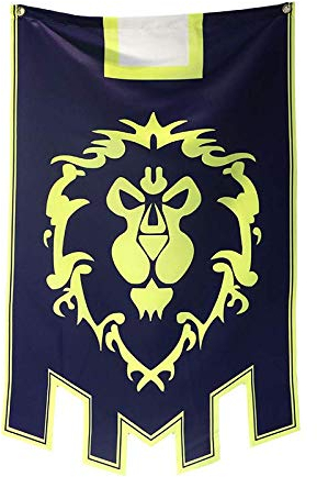Multiculture Wow Flagge aus Satin von Alliance Horde (Alliance Blau)