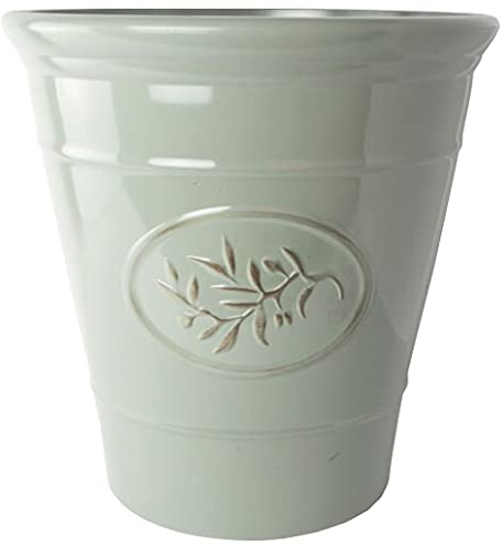Muddy Hands Green Small Large Olive Plastic Plant Pot Decorative Outdoor Garden Flower Herb Tree Planter (1, 14 Litre)