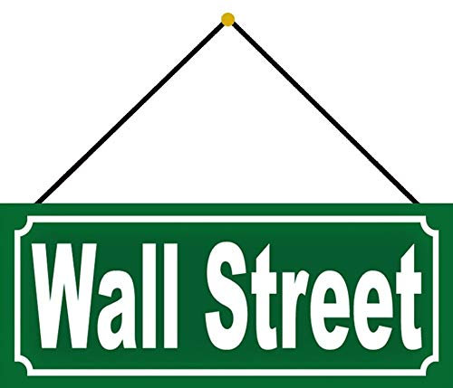 generisch Blechschild 27x10cm gewölbt mit Kordel Wall Street Deko Geschenk Schild