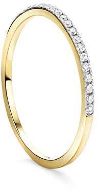 OROVI Schmuck Damen Ring Gelbgold 0.09 Ct Diamant Ewigkeitsring 14 Karat (585) Gold und Diamanten Brillanten