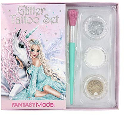Depesche 11280 Glitzer Tattoo Set, FANTASYModel Icefriends, blau, ca. 15,5 x 14 x 2 cm