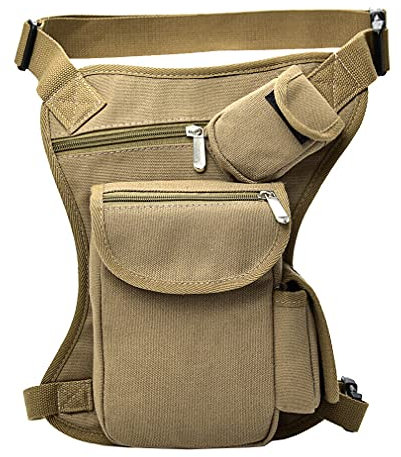 Paquete de Cintura de Lona Bolsa de Pierna caída para Hombres Mujeres Viajes al Aire Libre Táctica Motocicleta Bicicleta Ciclismo Senderismo Camping Bolsas de Muslo Bolsa
