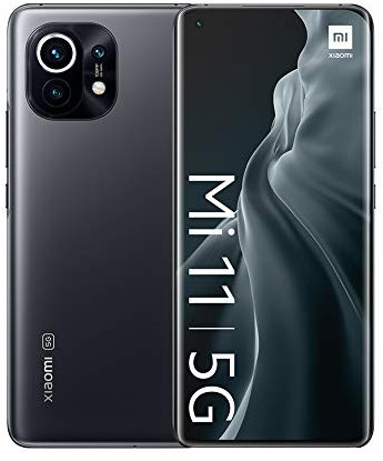 Xiaomi Mi 11 5G Smartphone 8 GB + 256 GB, 17,3 cm (6,81 Zoll) WQHD+ AMOLED Quad-Curved DotDisplay, Snapdragon 888, 108 MP + 13 MP + 5 MP Triple Kamera, 4.600 mAh, Mitternachtsgrau