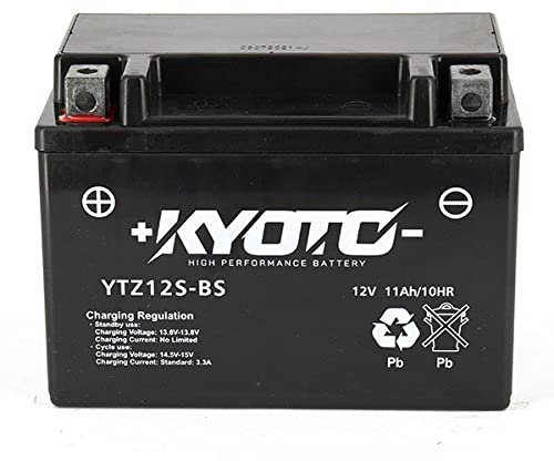 Motorradbatterie Kyoto SLA YTZ12S AGM - Wartungsfrei - 12 V 11 Ah - Maße: 150 x 87 x 110 mm kompatibel mit HONDA Silver wing 650 2002-2005