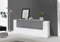 Dmora - Kommode Gennaro, Küchen-Sideboard mit 7 Türen, Wohnzimmer-Buffet, Küchen-Sideboard, 100 % Made in Italy, 200 x 45 x 86 cm, glänzendes Weiß und Schiefer