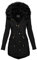 SOIUTAO Cappotto da donna con cappuccio, giacca invernale, taglia grande, tinta unita, abbigliamento esterno, giacca funzionale in pile, parka, B7-nero., XXL