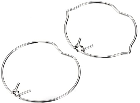 sourcing map MR11 Lampe Haltefeder Klipp Ring 2 Form Manganstahl Lampenfassung Packung von 20