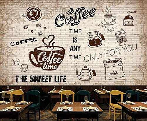 Fototapete 3D Tapete Kaffee Ziegelwand Fototapete 3D Effekt Tapeten Wandtapete Vliestapete Xxl Wandbilder Wanddeko
