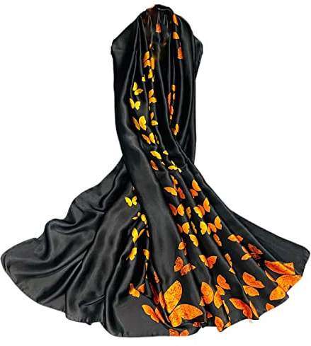 FAIRYGATE Satin Scarf Large Paisley Print Simple Stylish Wraps Brighten Skin Luxury Ladies Girls Smooth Soft Silk Shawls Women's Scarves & Wraps 88011