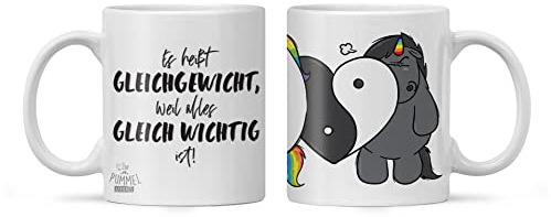 Pummel & Friends - Tasse weiß (matt) - Yin Yang