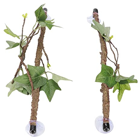 Reptilieneckzweig, Kletterterrarienpflanzendekoration Terrarienpflanzenverzierung mit Saugnapf für Schlangeneidechse Bartagamen Gecko Klettern