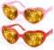 flintronic 2 Stücke Herze Brille, 3D Herz Glasses Beugungs Brille, Sonnenbrille Partybrillen, Retro Stil Festivalbrillen Brille für Raves, Musikfestivals, Kostümpartys, Karneval, Rosa+Rot