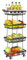 Fruit Vegetable Storage Basket for Kitchen - 4 Tier Slim Stackable Metal Wire Basket Cart with Rolling Wheels Utility Rack Onions Potatoes Organizer Bins for Kitchen Pantry Black